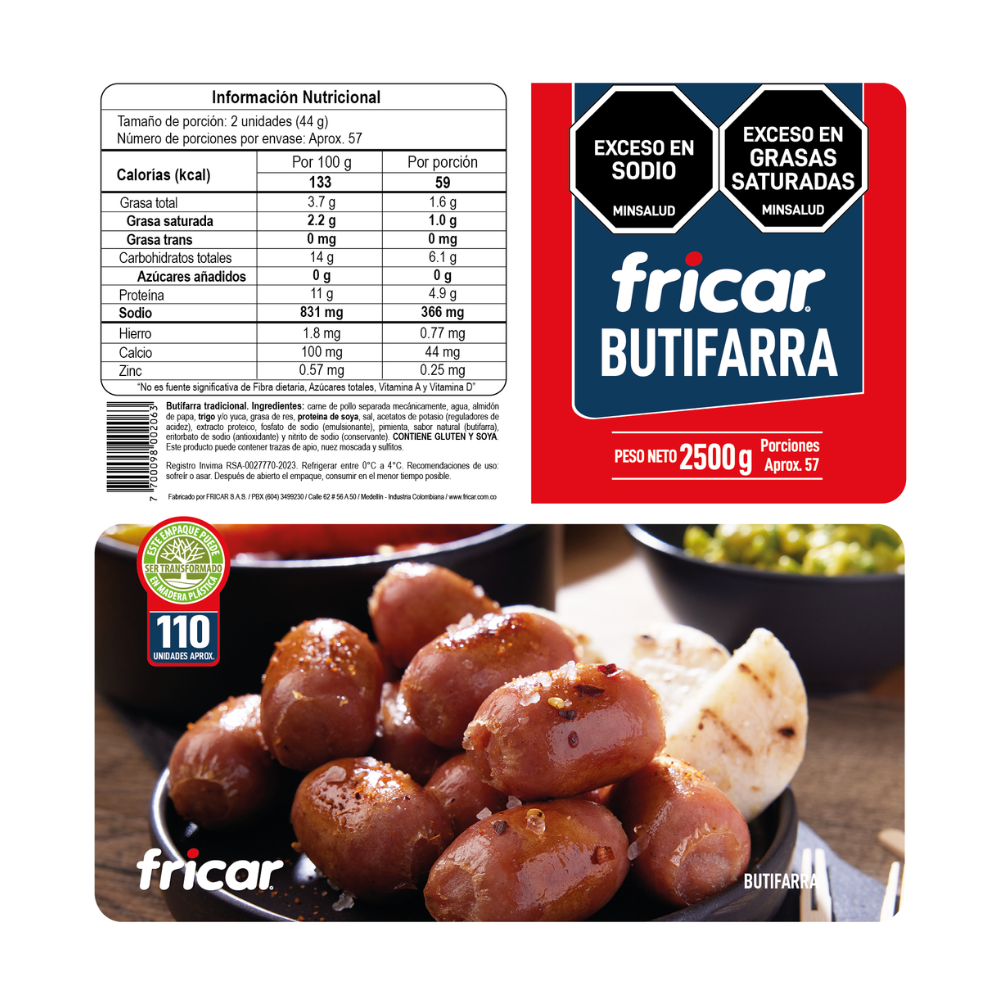 Butifarra Institucional Fricar X 2500 G