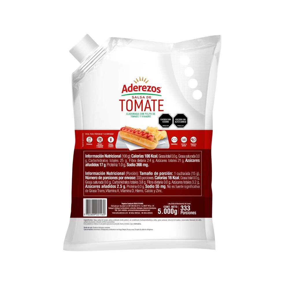 Salsa De Tomate Aderezos X 5000 G