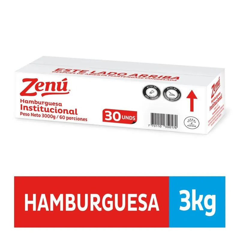 HAMBURGUESA ZENU CAJA X 3000g X 6Paquete