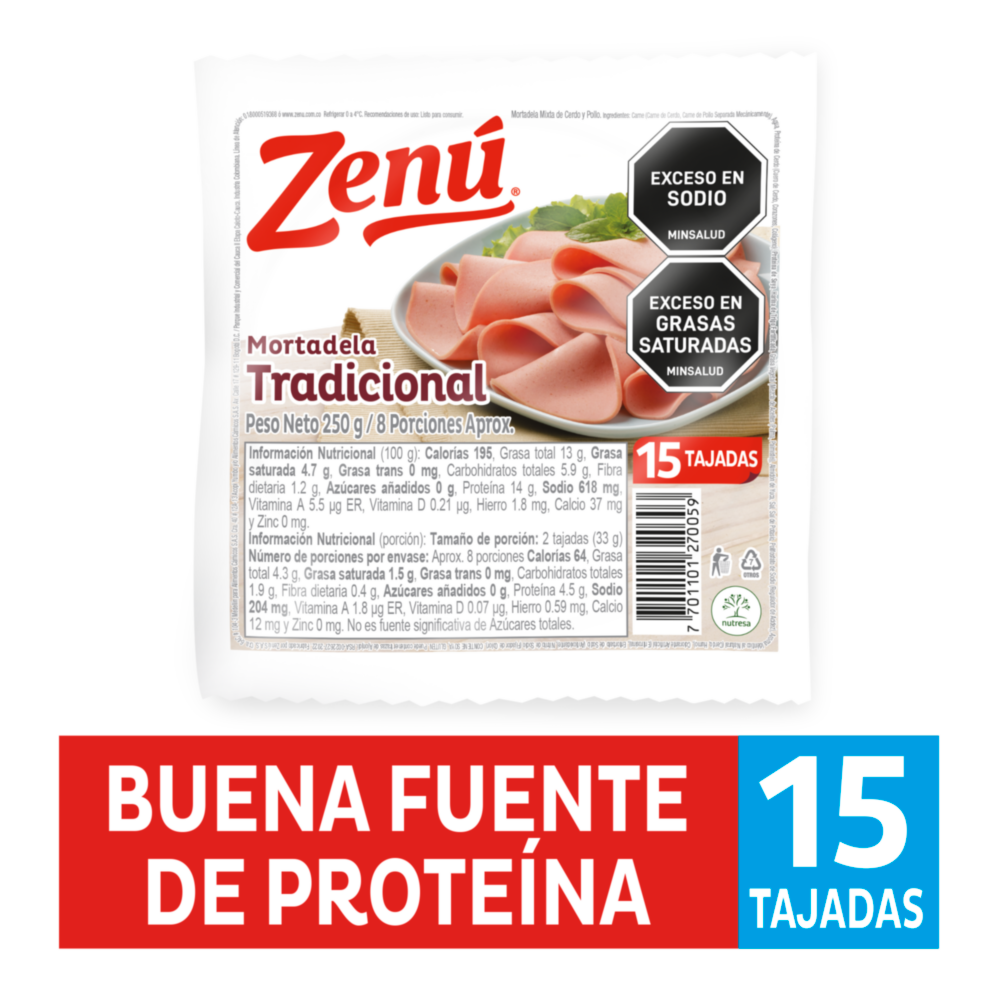 MORTADELA TRADICIONAL ZENU X 250 g