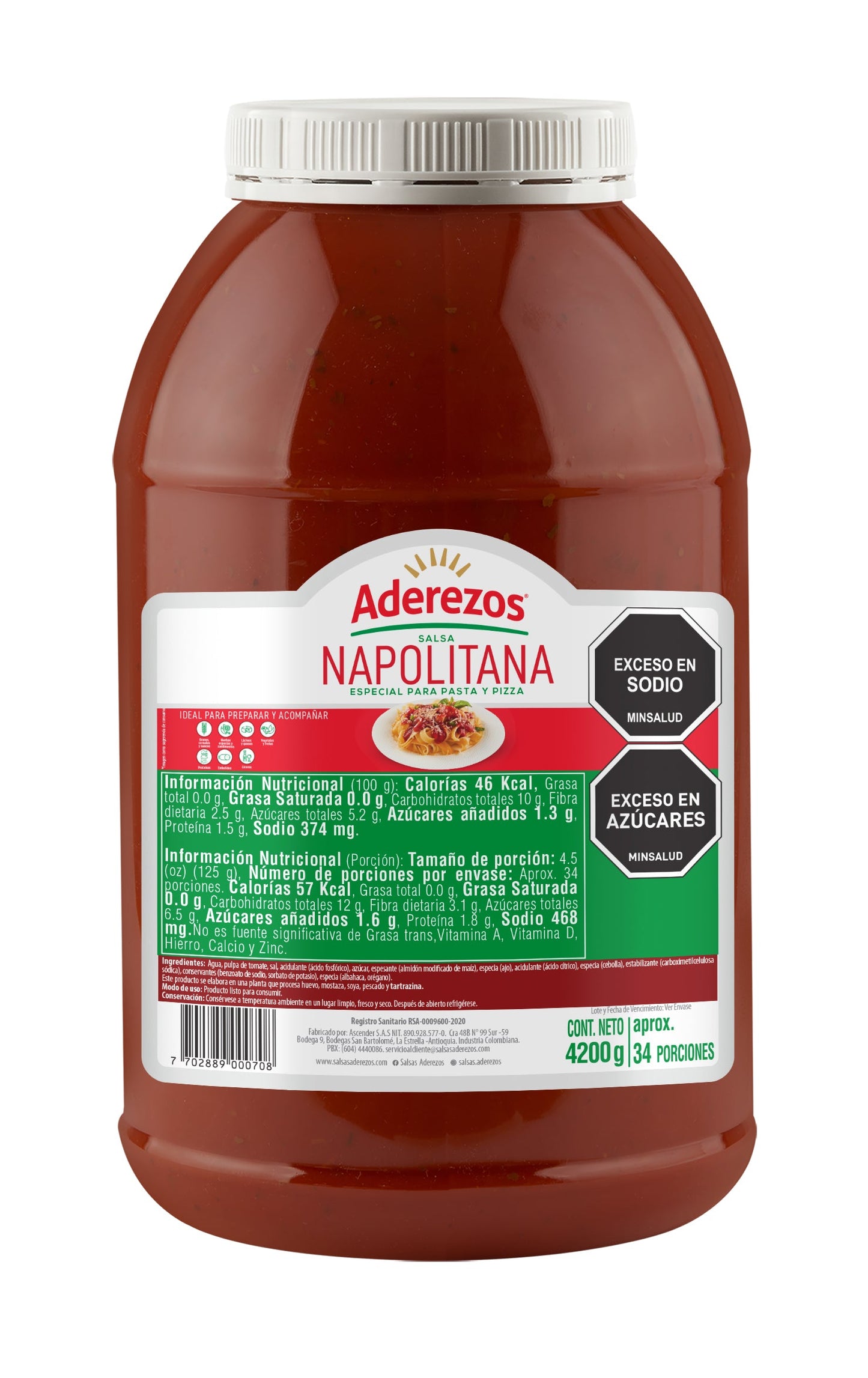 SALSA NAPOLITANA ADEREZOS X 4200 g