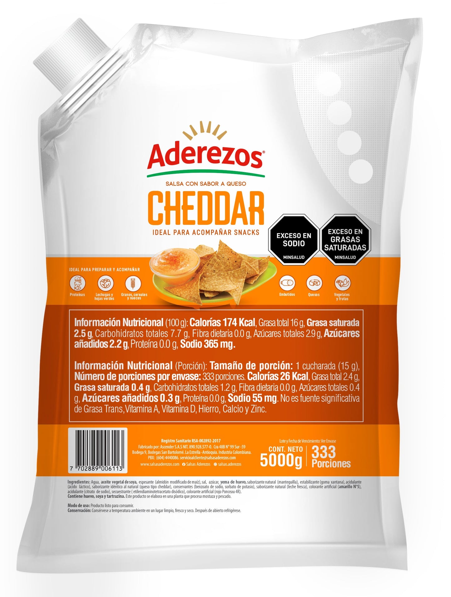 Salsa Tipo Cheddar Aderezos 5000 G