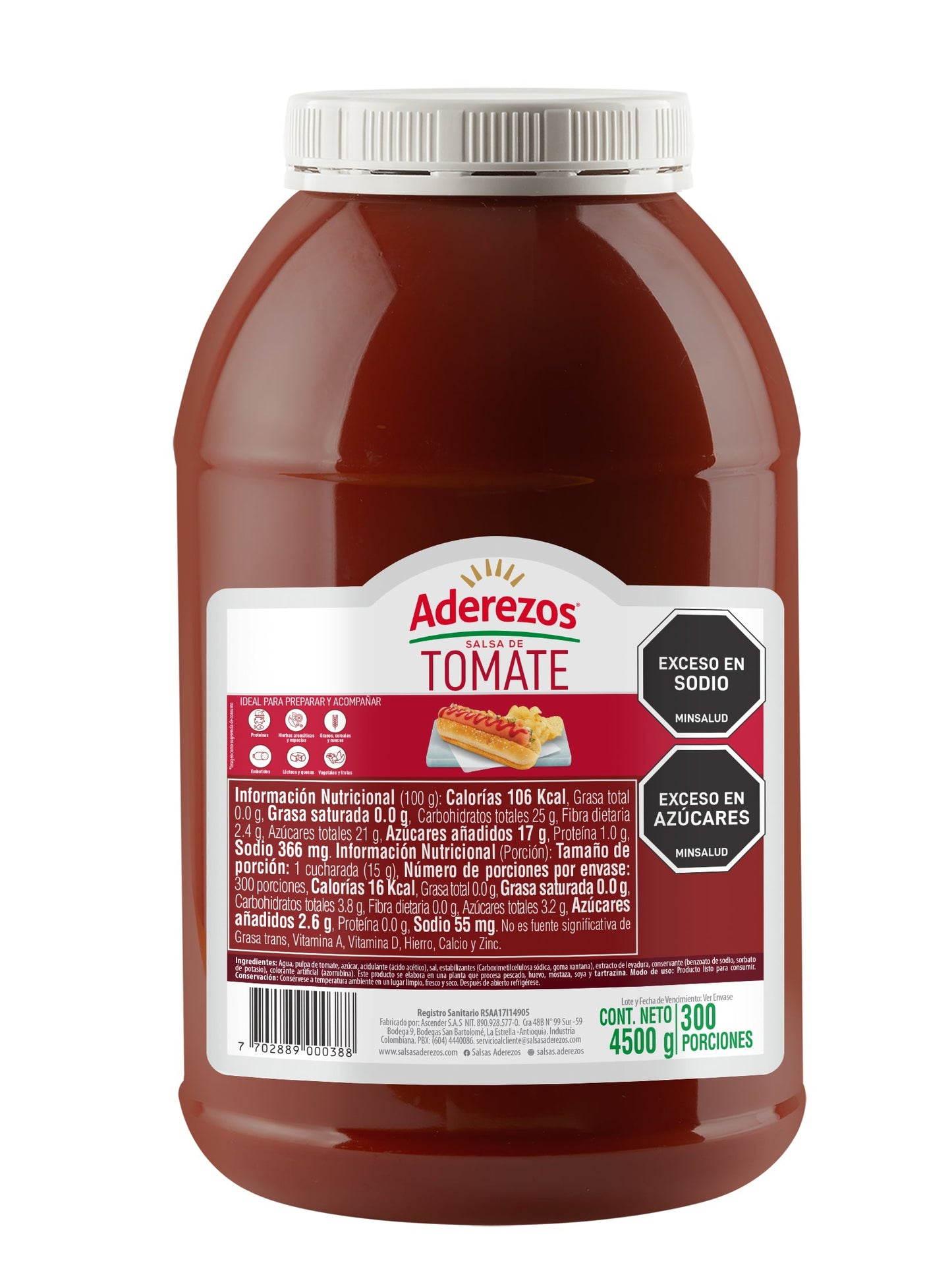 Salsa De Tomate Aderezos X 4500 G Pet