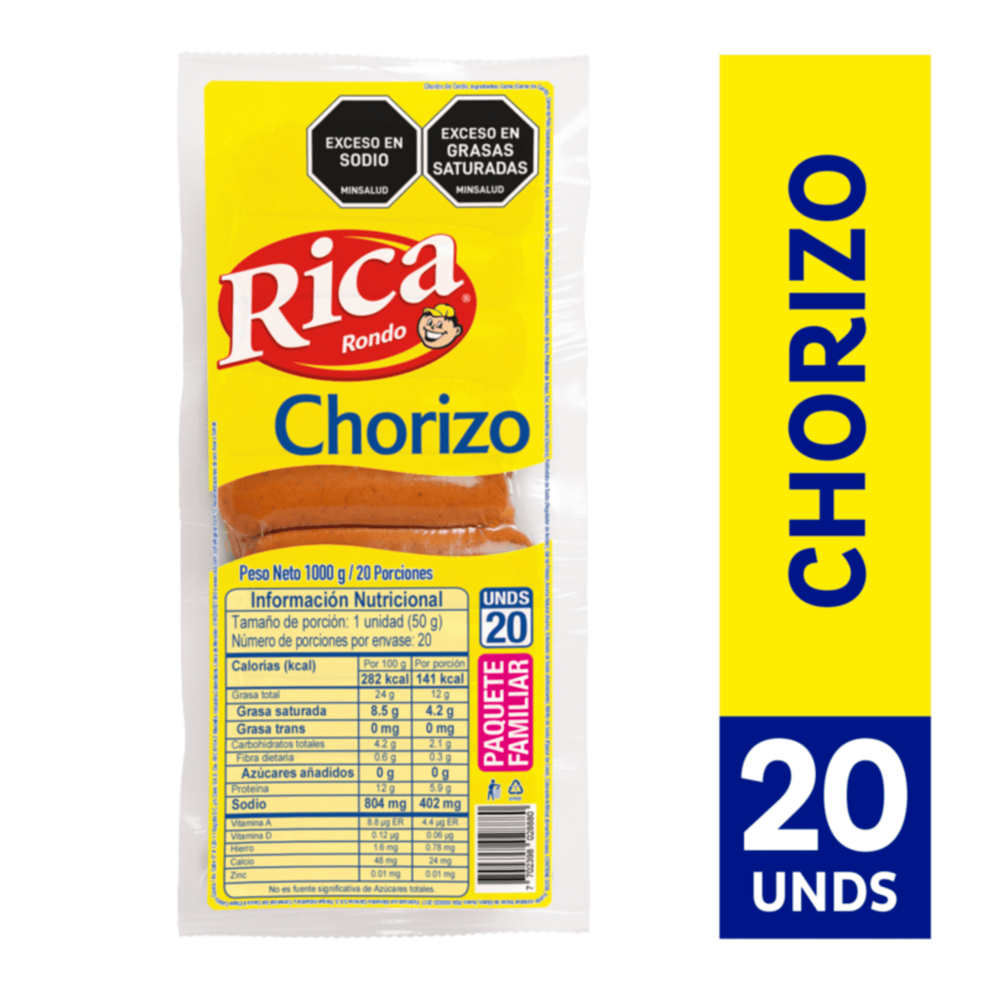 CHORIZO RICA X 1000 g X 20 und