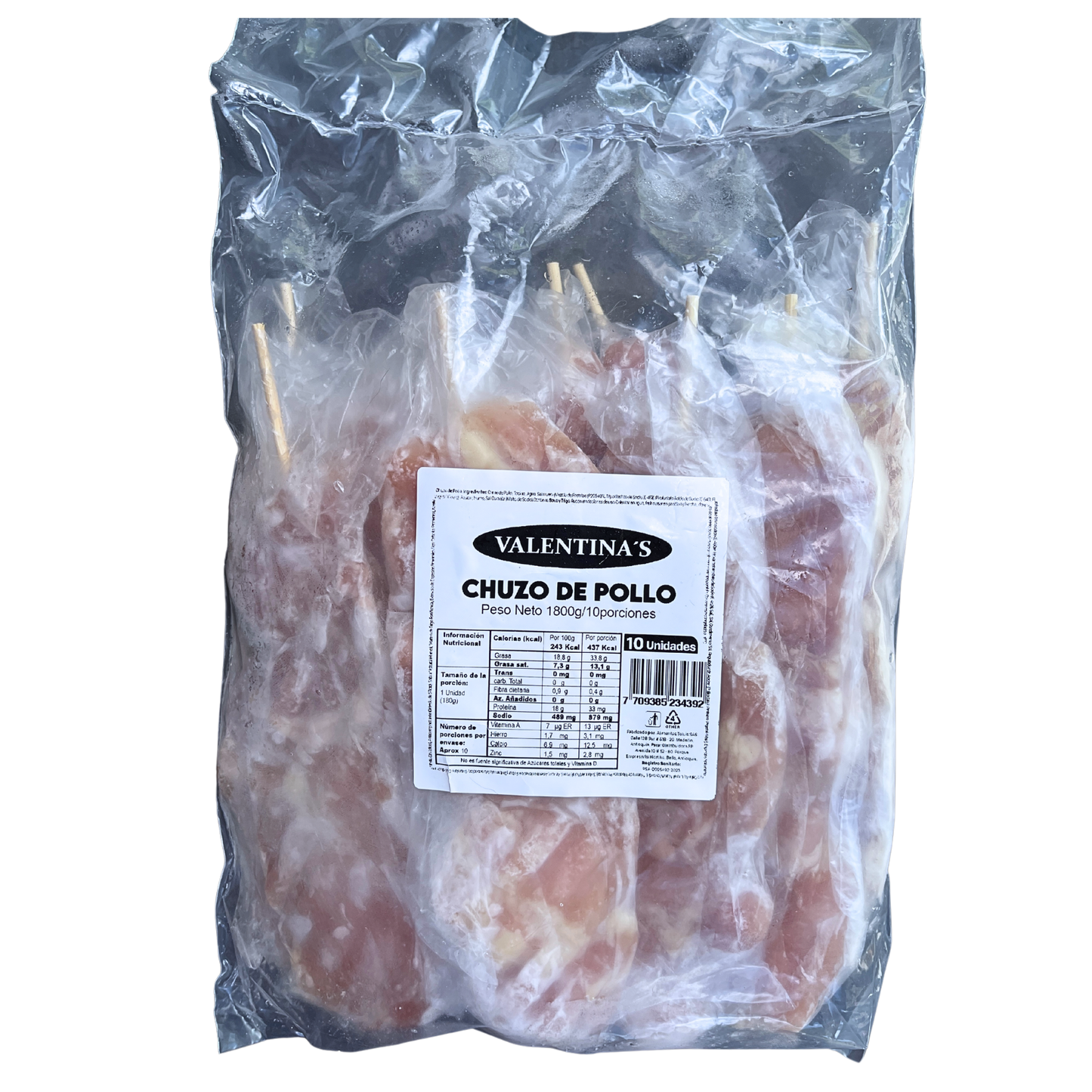 CHUZO POLLO VALENTINA'S X 180 g X 10 und