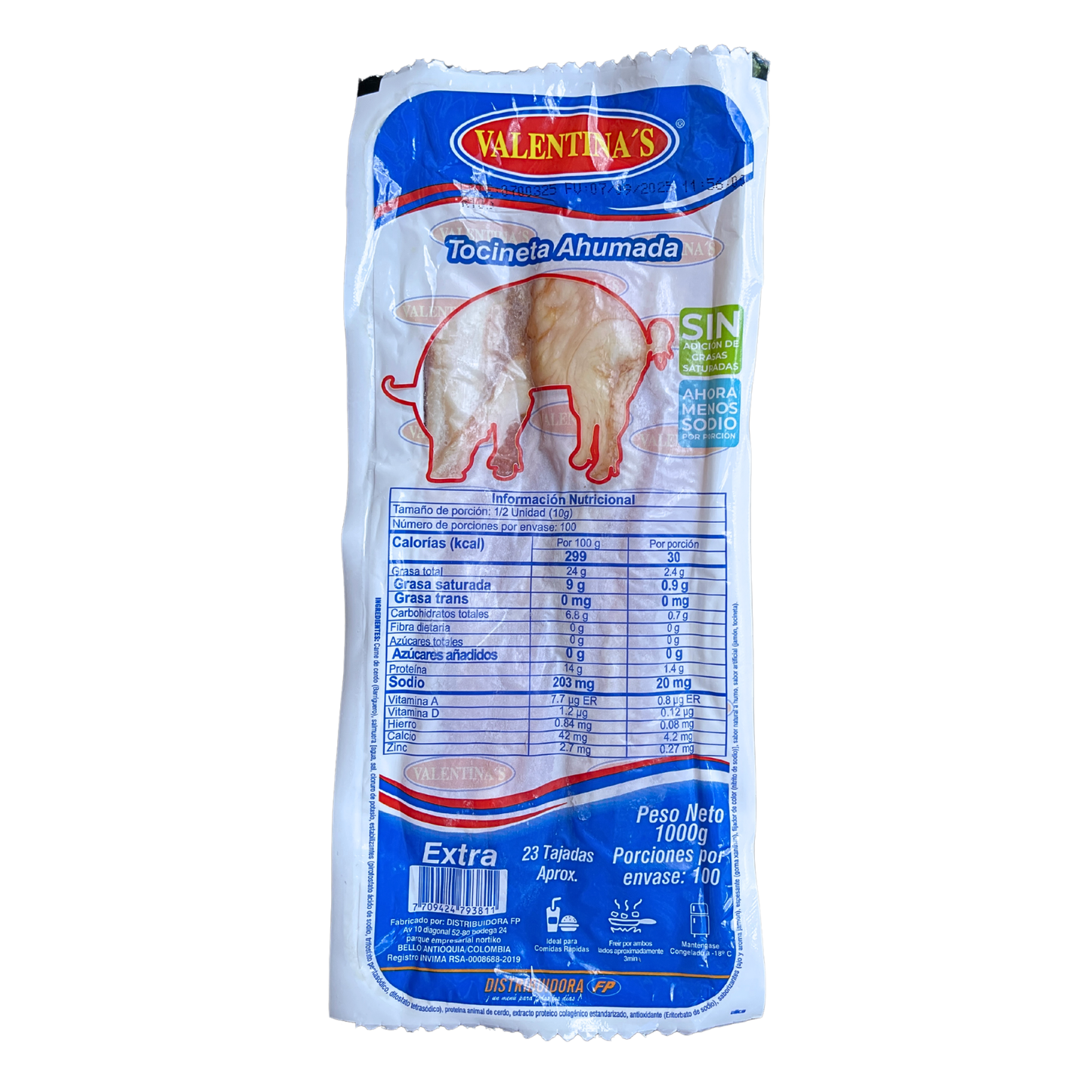 Tocineta extra Valentina's 1000 g