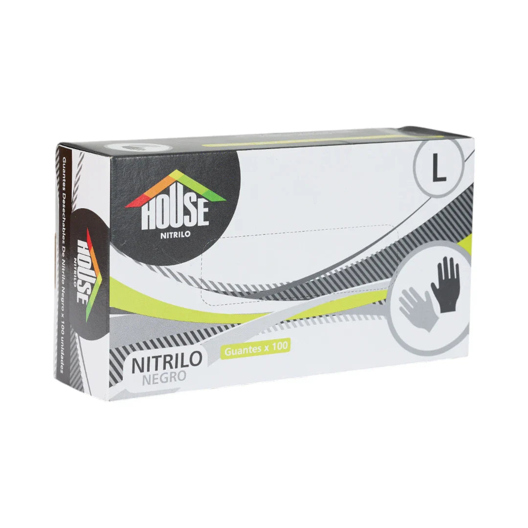 GUANTE NITRILO NEGRO TALLA L X 100 und