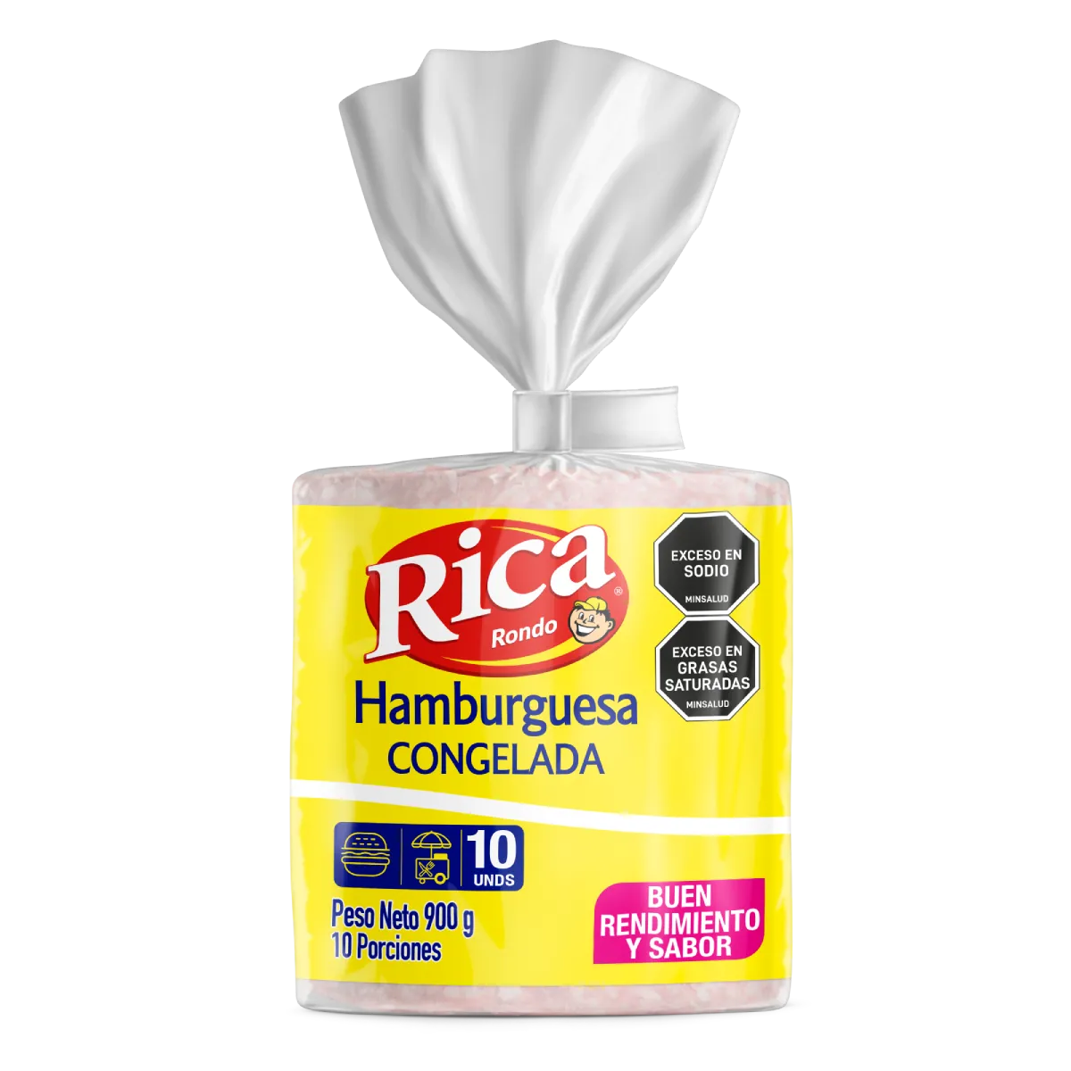 HAMBURGUESA RICA X 900 g X 10 und