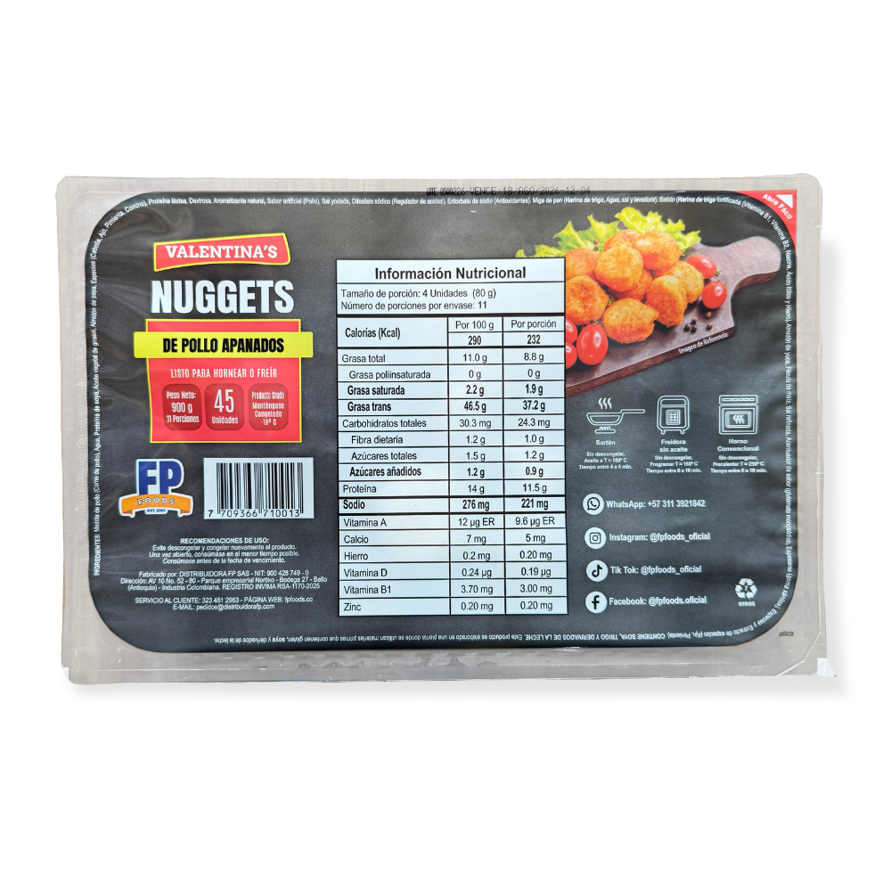 Nuggets Apanado Valentina´S X900g X45und