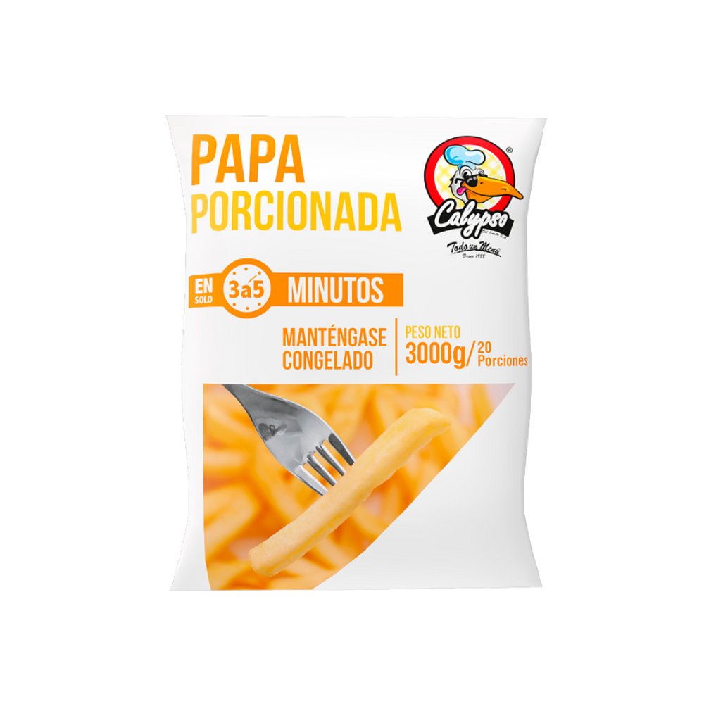Papa Porcionada 9 X 9 Calypso X 3000 G