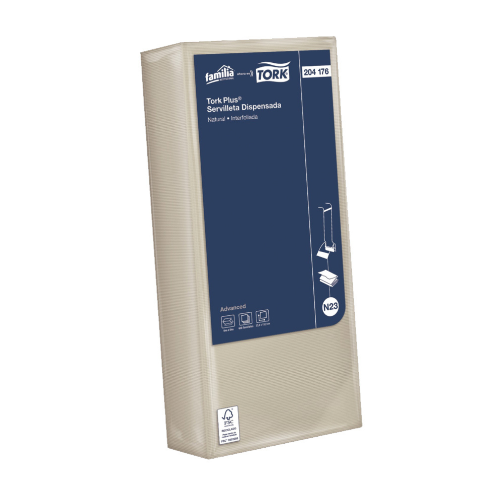 SERVILLETA TORK 204176 NAT PLUS X 600und