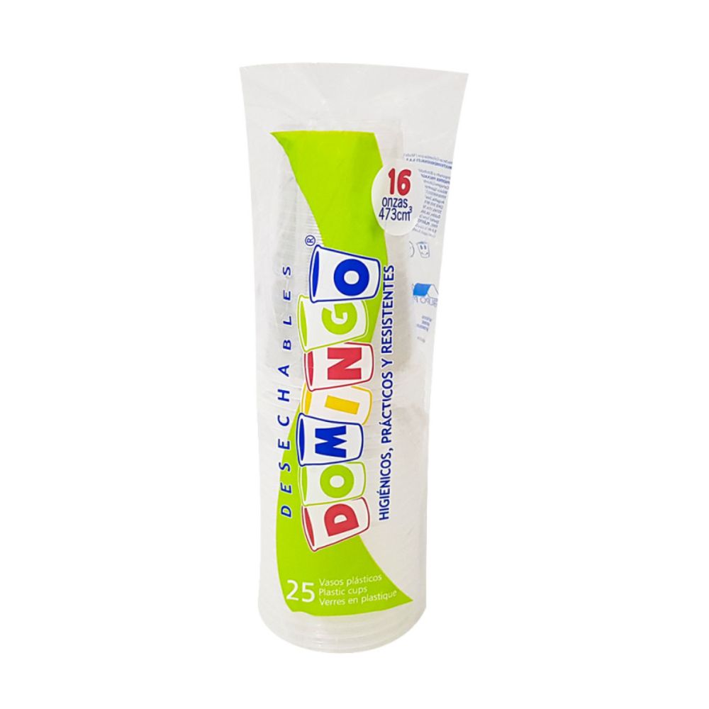 Vaso Transparente Domingo 16 Onz X25und