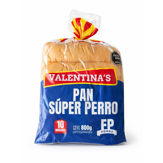 Pan Super Perro Valentinas X800g X10und