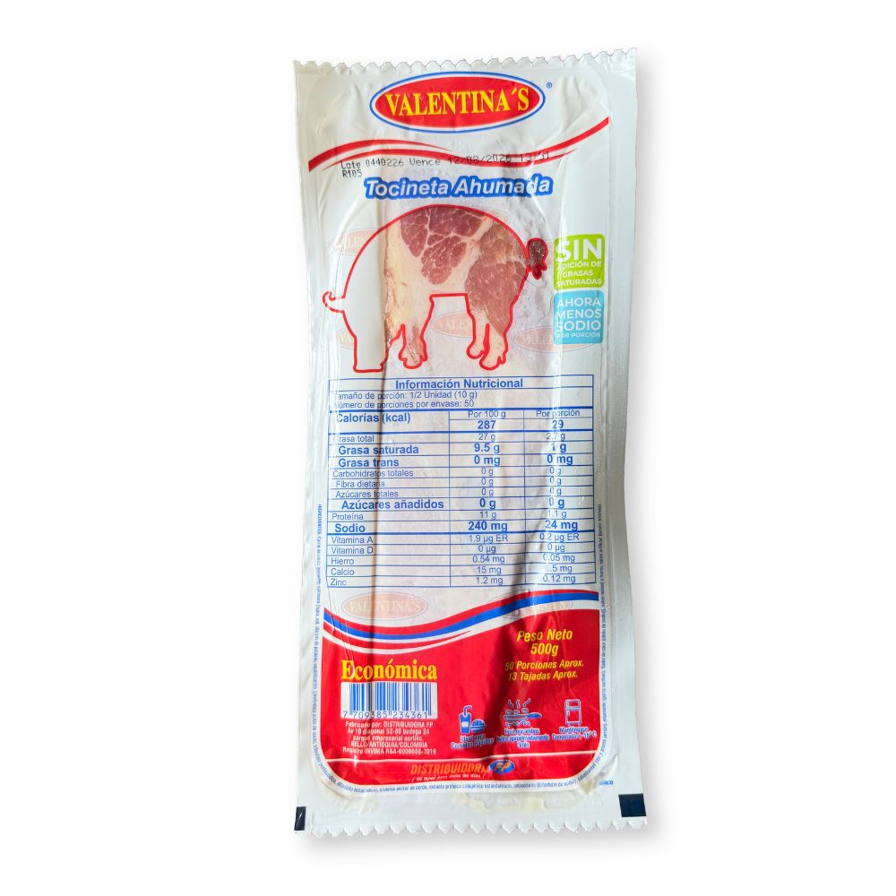 Tocineta Economica Valentinas X 500 G