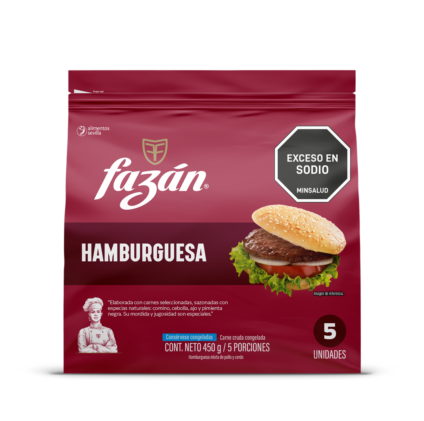 HAMBURGUESA FAZAN X 450g X 5und