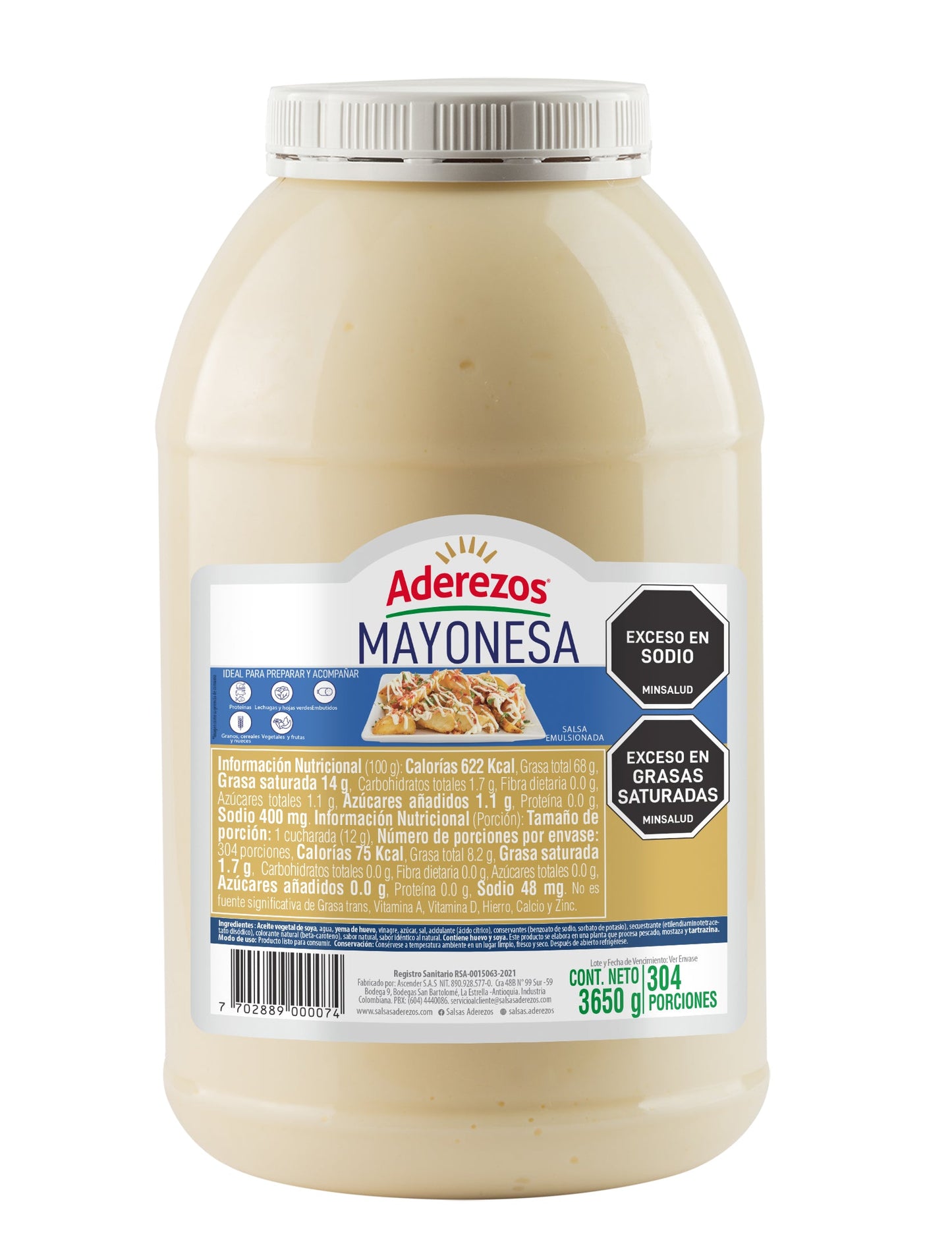 MAYONESA ORIGINAL ADEREZOS X 3650 g