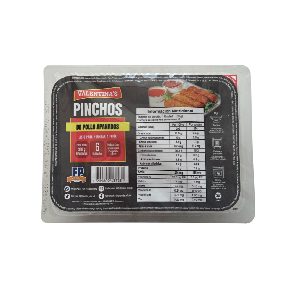 Pinchos Apanados Valentina´S X 300G X6un