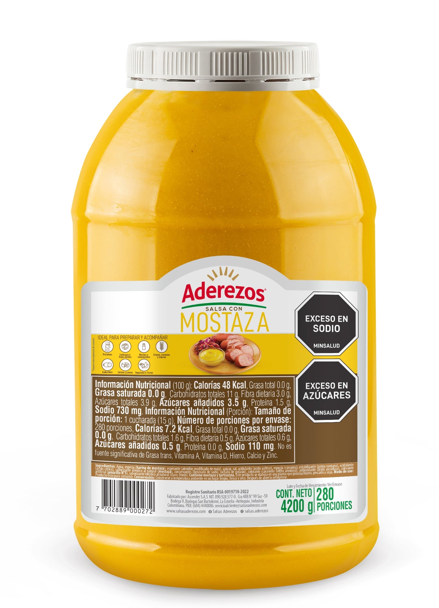 SALSA CON MOSTAZA ADEREZOS X 4200 g PET