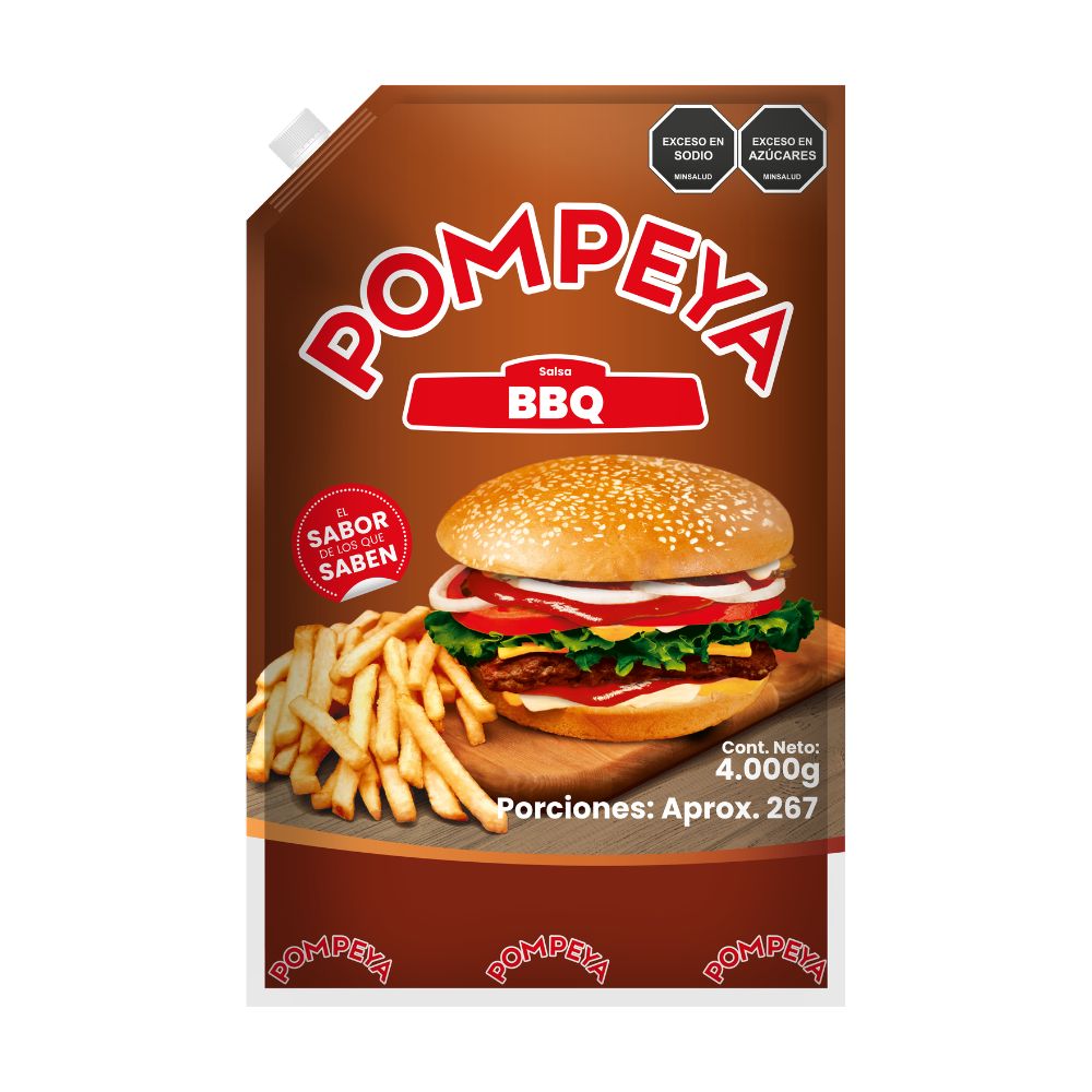 Salsa Bbq Pompeya Bolsa X 4000 G