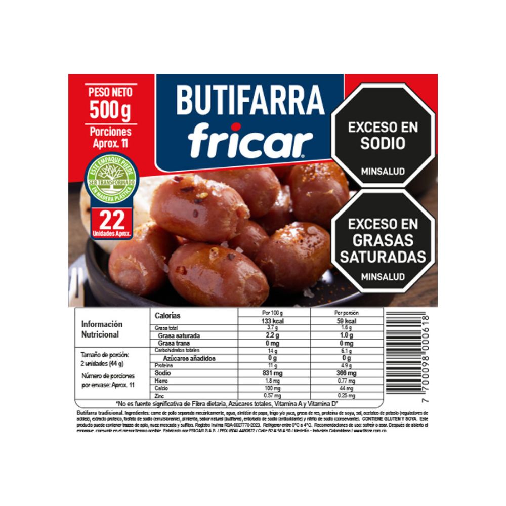 Butifarra Fricar X 500 G