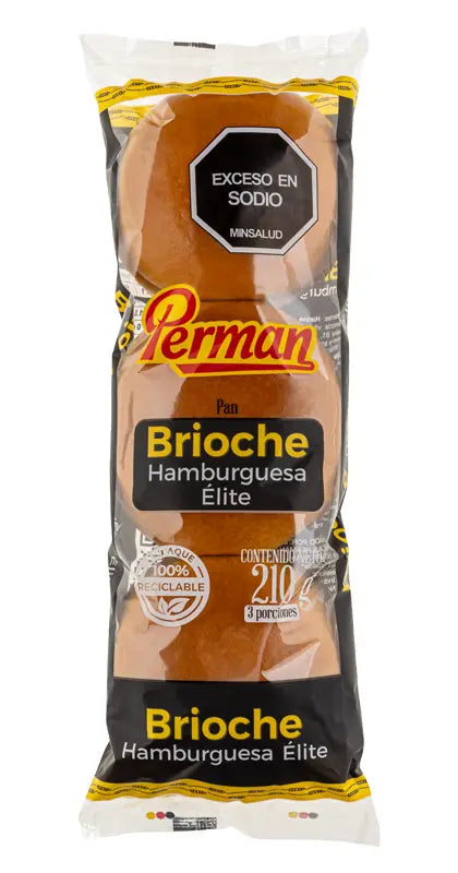 Pan hamburguesa brioche elite Perman  X 210g X 3 und