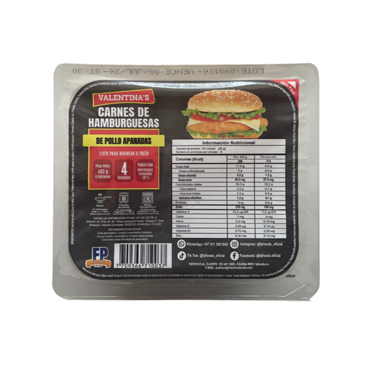 Hamburguesa Pollo Apanada Valentx480 4U