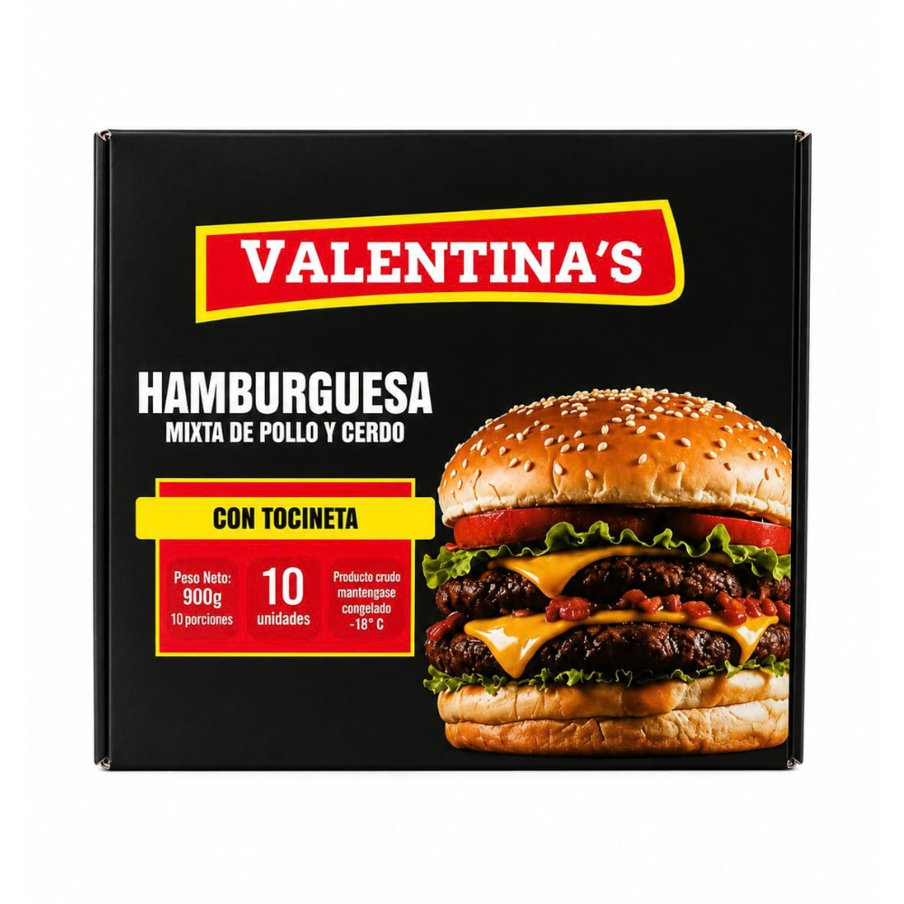 HAMBURG CON TOCINETA VALENTINAS 900gx10u