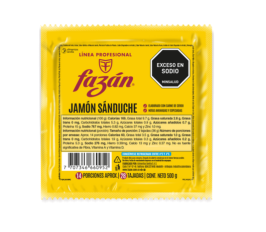 JAMON SANDUCHE FAZAN X 500g X 28und