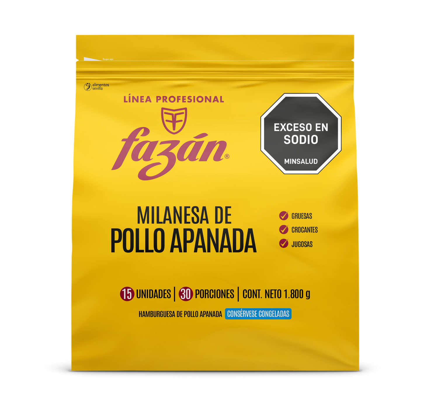 MILANESA DE POLLO FAZAN X 1800g x 15und