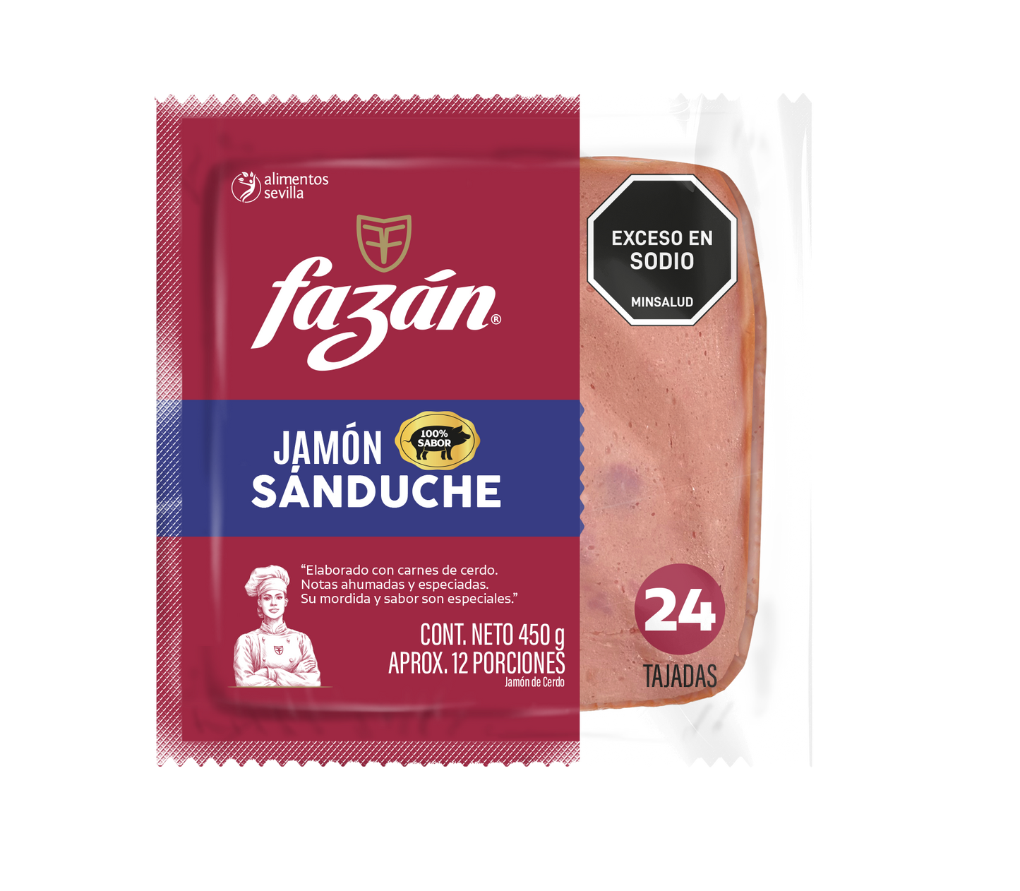 JAMON SANDUCHE FAZAN X 450g X 24und