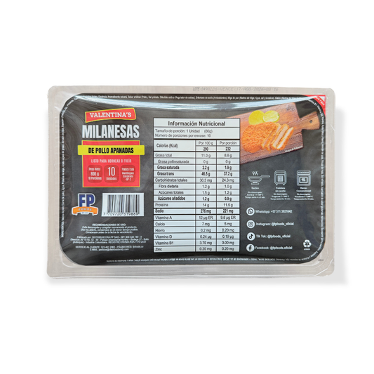 Milanesa Pollo Apanado Valentinax800g10u