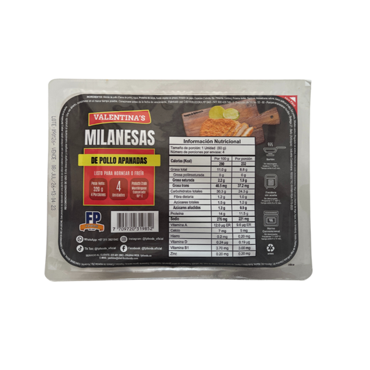 Milanesa Pollo Apanado Valentinax320g 4U