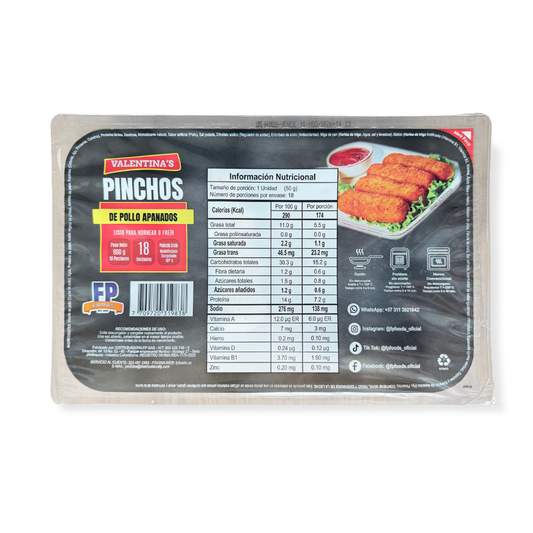 Pinchos Apanados Valentina´S X900g X18un