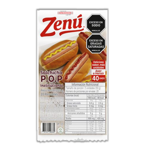 Salchicha Pop Zenu X 1000 G X 40 Und