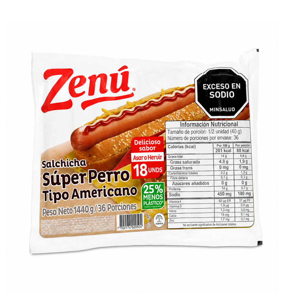 Salch Super Perro Zenu X 1440 G X 18 Und