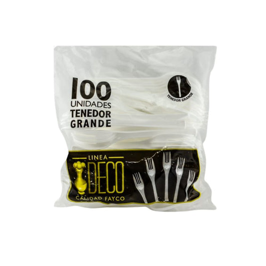 Tenedor Blanco Grande Fayco X 100 Und