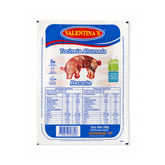 Tocineta Recorte Valentinas X 500 G