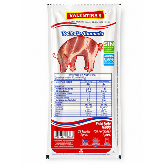 Tocineta Economica Valentinas X 1000 G