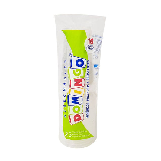 Vaso Transparente Domingo 16 Onz X25und