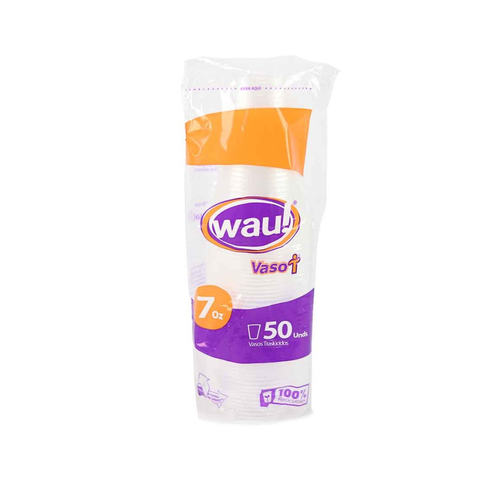 VASO TRANSPARENTE WAU 7 Onz X 50 und